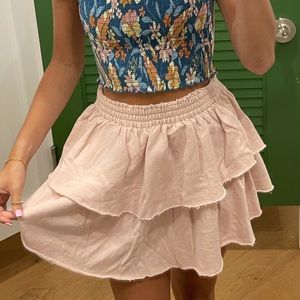Aerie Blush Pink Ruffle Skirt
